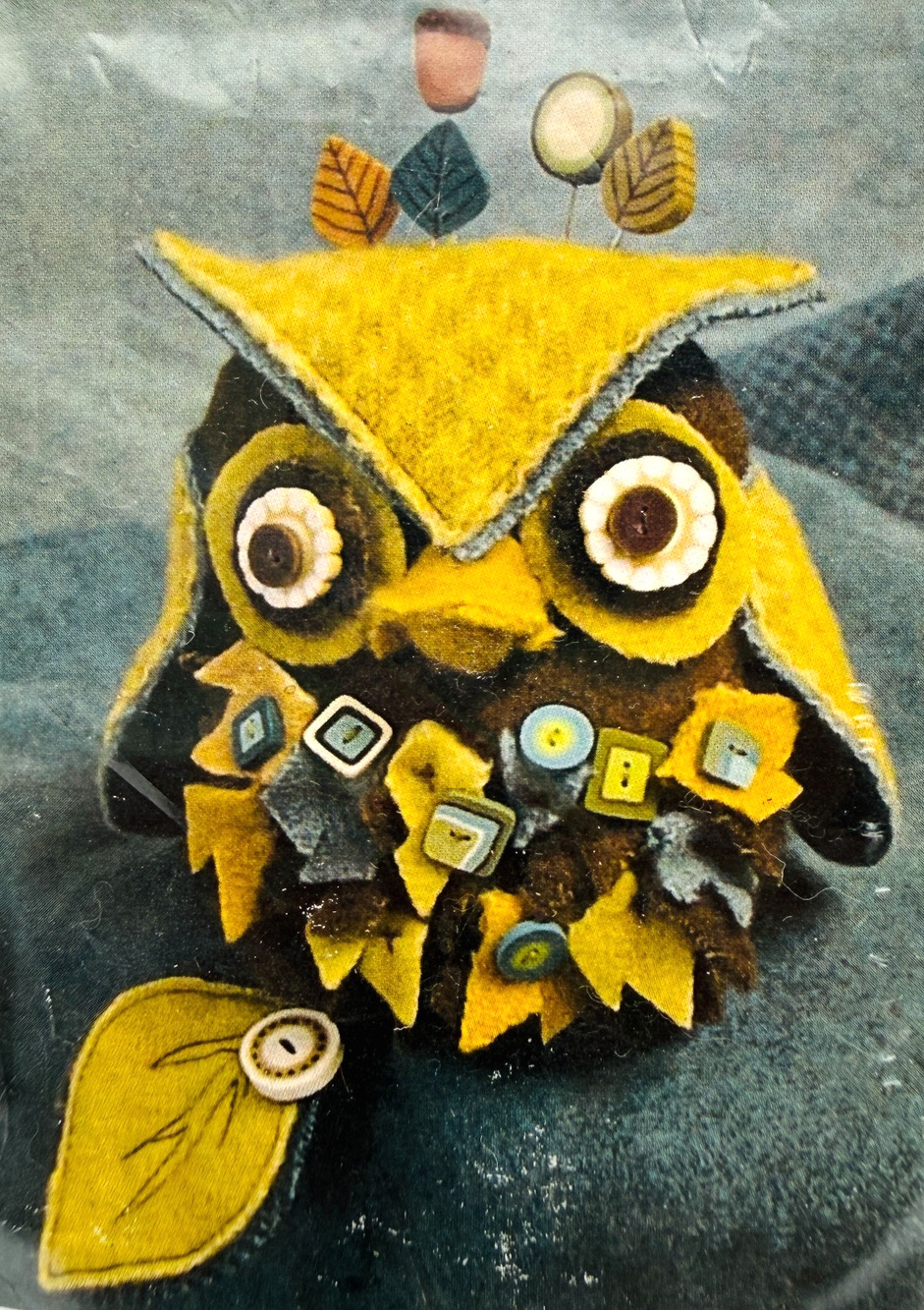 Just Another Button Company Pincushion Kit J. Edgar Owl JABC Folk Whimsy NO PINS